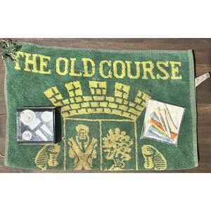 VTG The Old Course St Andrews Links Green Golf Towel,Divot Tool,2 Markers,8 Tees